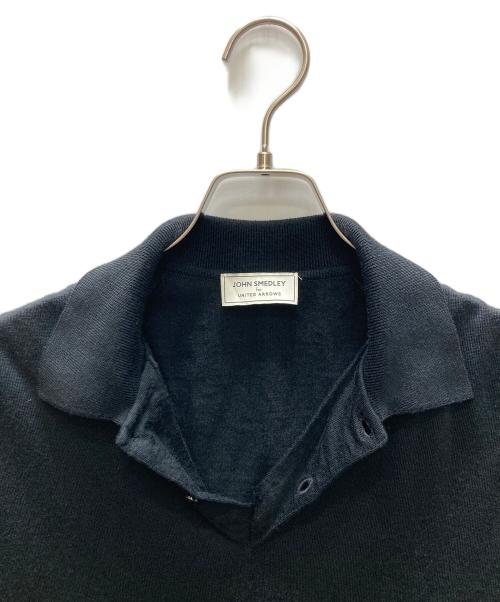 JOHN SMEDLEY（ジョンスメドレー）JOHN SMEDLEY (ジョンスメドレー) UNITED ARROWS (ユナイテッドアローズ) ニットポロシャツ ブラック サイズ:Lの古着・服飾アイテム