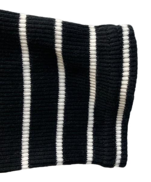 LACOSTE（ラコステ）LACOSTE (ラコステ) コットンリブニットドレス（cotton rib knit dress） ブラック×ホワイト サイズ:Mの古着・服飾アイテム