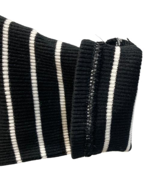 LACOSTE（ラコステ）LACOSTE (ラコステ) コットンリブニットドレス（cotton rib knit dress） ブラック×ホワイト サイズ:Mの古着・服飾アイテム