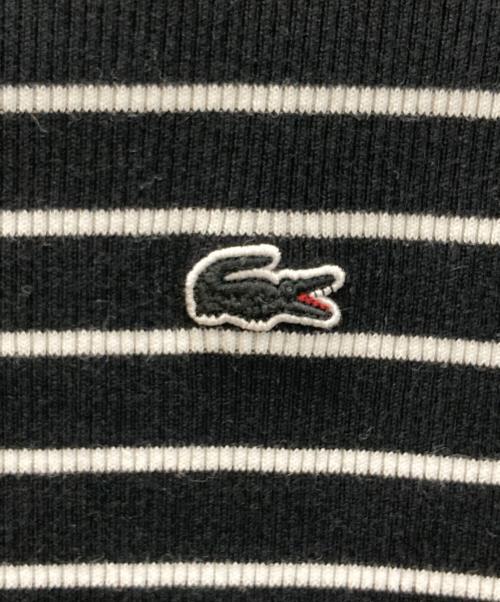 LACOSTE（ラコステ）LACOSTE (ラコステ) コットンリブニットドレス（cotton rib knit dress） ブラック×ホワイト サイズ:Mの古着・服飾アイテム
