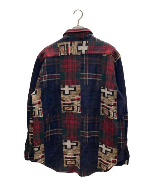 BEAMS PLUS（ビームスプラス）BEAMS PLUS (ビームスプラス) ジャカード チェック ガイド シャツ ネイビー×レッド サイズ:XLの古着・服飾アイテム