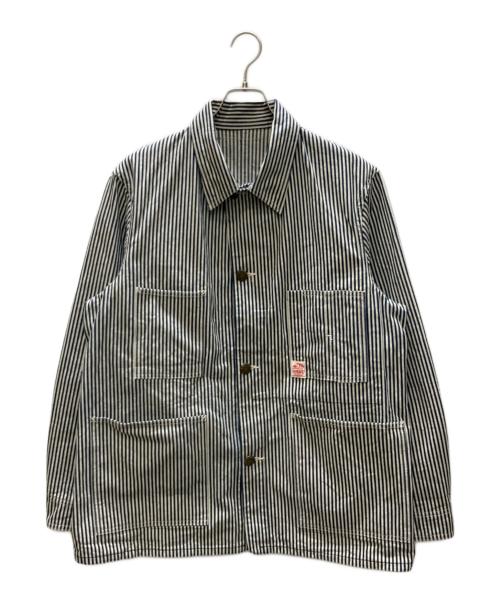 HEADLIGHT（ヘッドライト）HEADLIGHT (ヘッドライト) 11oz. EXPRESS STRIPE WW II WORK COAT ネイビー×ホワイト サイズ:表記なしの古着・服飾アイテム