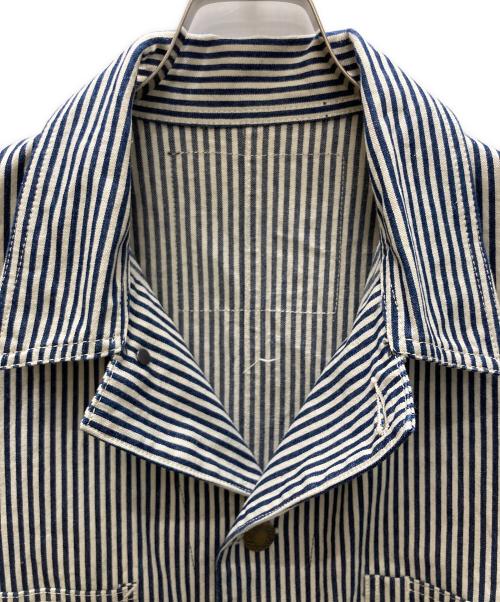 HEADLIGHT（ヘッドライト）HEADLIGHT (ヘッドライト) 11oz. EXPRESS STRIPE WW II WORK COAT ネイビー×ホワイト サイズ:表記なしの古着・服飾アイテム
