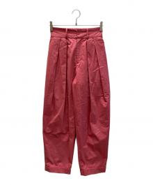 CLANE（クラネ）の古着「コットンワイドタックテーパードパンツ」｜ピンク