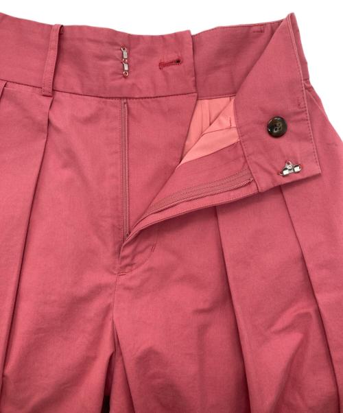 CLANE（クラネ）CLANE (クラネ) コットンワイドタックテーパードパンツ ピンク サイズ:1の古着・服飾アイテム