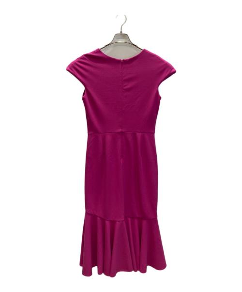 TADASHI SHOJI（タダシ ショージ）TADASHI SHOJI (タダシ ショージ) カスケードドレープ クレープドレス ピンク サイズ:Mの古着・服飾アイテム