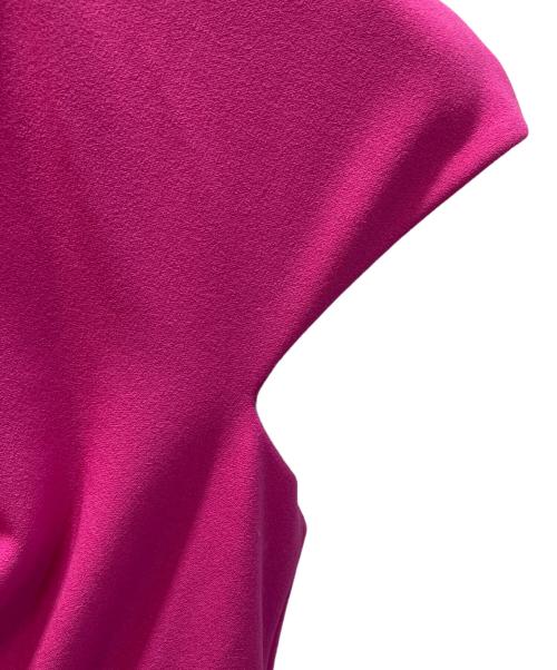 TADASHI SHOJI（タダシ ショージ）TADASHI SHOJI (タダシ ショージ) カスケードドレープ クレープドレス ピンク サイズ:Mの古着・服飾アイテム