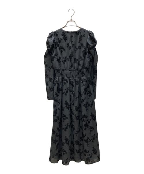 CELFORD（セルフォード）CELFORD (セルフォード) ドットフロッキーフラワープリントワンピース グレー サイズ:SIZE Sの古着・服飾アイテム