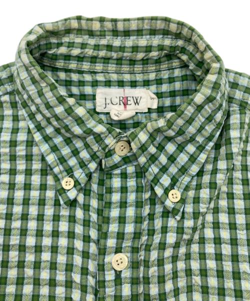 J.CREW（ジェイクルー）J.CREW (ジェイクルー) 90s シアサッカー チェックシャツ グリーン サイズ:SIZE Sの古着・服飾アイテム