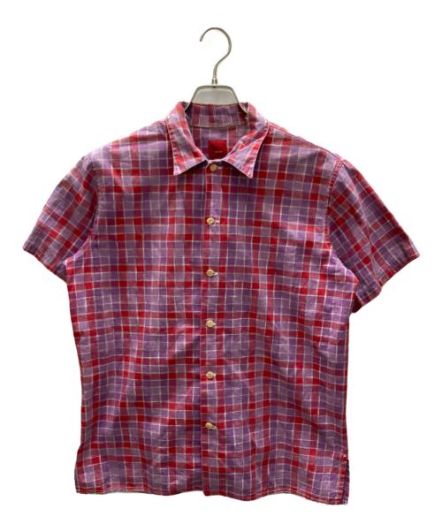 NEPENTHES（ネペンテス）NEPENTHES (ネペンテス) チェックシャツ パープル×レッド サイズ:SIZE Mの古着・服飾アイテム
