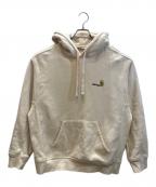 Carhartt WIPカーハート ワークインプログレス）の古着「アメリカン スクリプト フーデッド スウェット」｜ベージュ