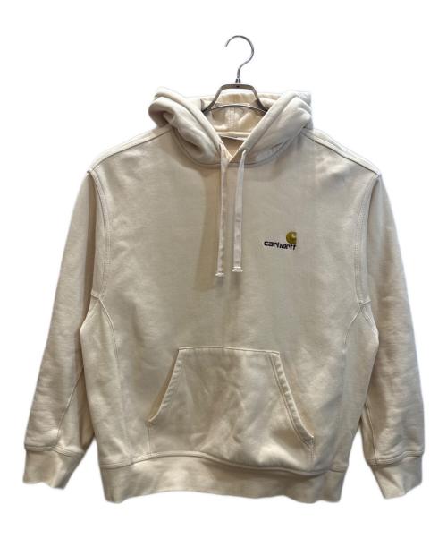 Carhartt WIP（カーハート ワークインプログレス）Carhartt WIP (カーハート ワークインプログレス) アメリカン スクリプト フーデッド スウェット ベージュ サイズ:SIZE Lの古着・服飾アイテム