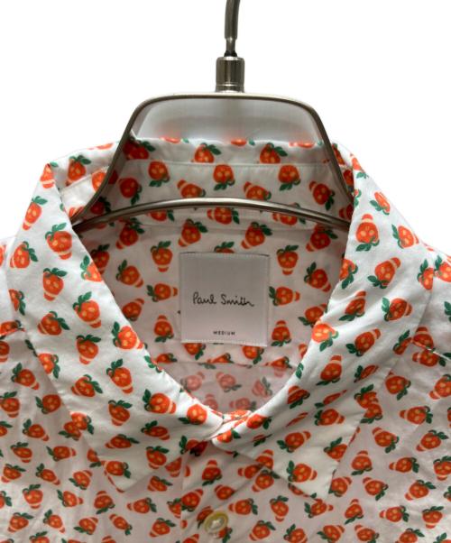 PAUL SMITH（ポールスミス）PAUL SMITH (ポールスミス) ストロベリースカル シャツ オレンジ×ホワイト サイズ:Mの古着・服飾アイテム