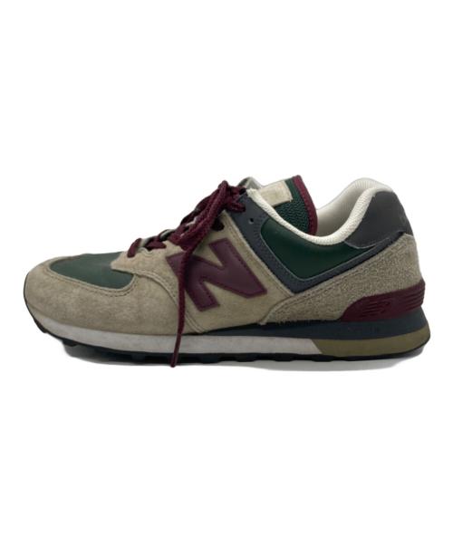 NEW BALANCE（ニューバランス）NEW BALANCE (ニューバランス) ローカットスニーカー U574PN2 ベージュ×グリーン サイズ:US8.5の古着・服飾アイテム