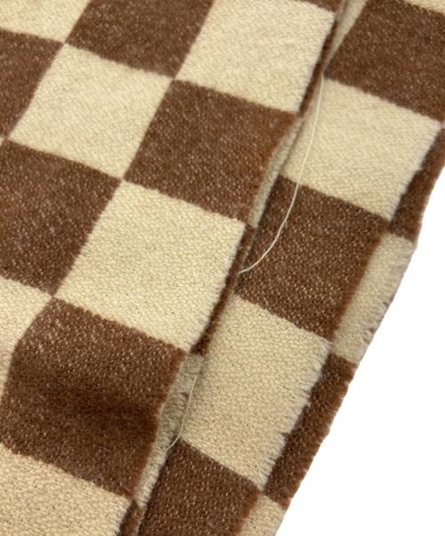 UNDERCOVER（アンダーカバー）UNDERCOVER (アンダーカバー) FRAGMENT DESIGN (フラグメントデザイン) E2-E4 カシミヤストール ブラウン×ベージュの古着・服飾アイテム