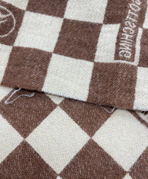 UNDERCOVER（アンダーカバー）UNDERCOVER (アンダーカバー) FRAGMENT DESIGN (フラグメントデザイン) E2-E4 カシミヤストール ブラウン×ベージュの古着・服飾アイテム