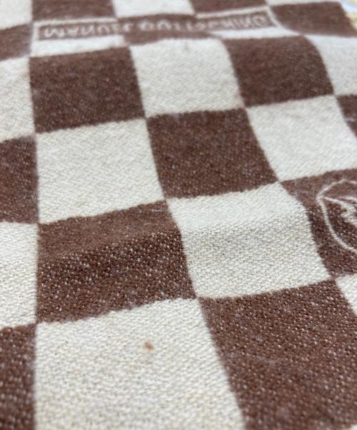 UNDERCOVER（アンダーカバー）UNDERCOVER (アンダーカバー) FRAGMENT DESIGN (フラグメントデザイン) E2-E4 カシミヤストール ブラウン×ベージュの古着・服飾アイテム