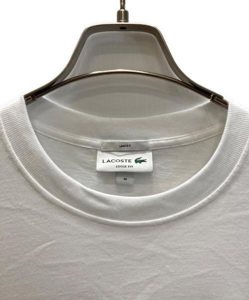 LACOSTE（ラコステ）LACOSTE (ラコステ) シェニールワニロゴルーズフィットTシャツ ホワイト サイズ:Ｍの古着・服飾アイテム