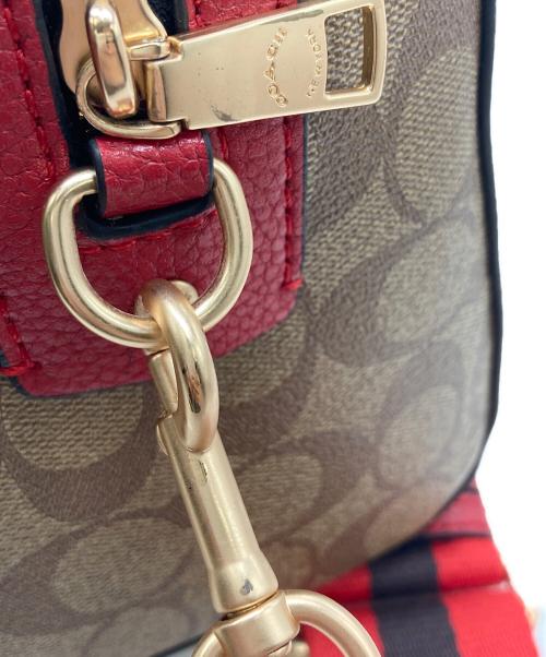 COACH（コーチ）COACH (コーチ) PEANUTS (ピーナッツ) ローアン サッチェル 2WAY ボストンバッグ ホワイト×レッドの古着・服飾アイテム