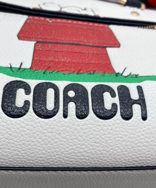 COACH（コーチ）COACH (コーチ) PEANUTS (ピーナッツ) ローアン サッチェル 2WAY ボストンバッグ ホワイト×レッドの古着・服飾アイテム