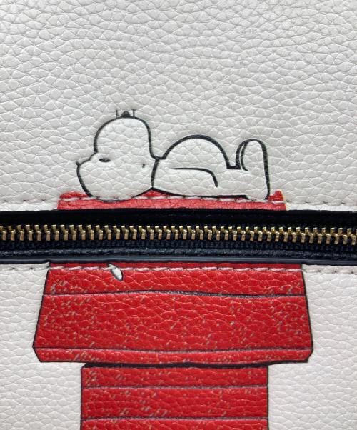 COACH（コーチ）COACH (コーチ) PEANUTS (ピーナッツ) ローアン サッチェル 2WAY ボストンバッグ ホワイト×レッドの古着・服飾アイテム