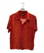 ALLY & DIAアリーアンドダイア）の古着「LEOPARD ALLOVER S/S SHIRTS / レオパードオールオーバーS/Sシャツ」｜レッド×ブラック