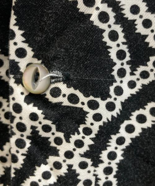 DEL MAR SPORTSWEAR（デルマースポーツウエアー）DEL MAR SPORTSWEAR (デルマースポーツウエアー) JOURNAL STANDARD (ジャーナルスタンダード) オープンカラー レーヨンシャツ ブラック×ホワイト サイズ:Lの古着・服飾アイテム