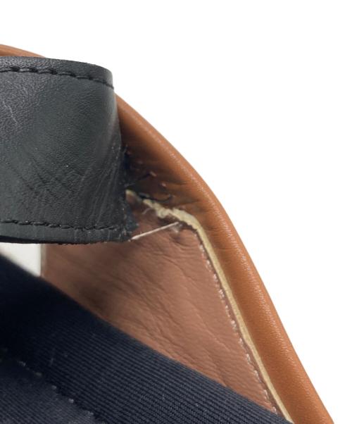 MARNI（マルニ）MARNI (マルニ) レザー トライバル ジオメトリック ウエッジソール クロスサンダル ブラック×ベージュ サイズ:サイズ詳細参照の古着・服飾アイテム