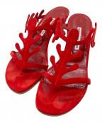 Manolo Blahnikマノロブラニク）の古着「Hidrag 50 red suede sandals /」｜レッド