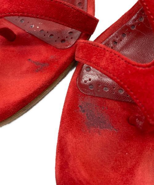 Manolo Blahnik（マノロブラニク）Manolo Blahnik (マノロブラニク) Hidrag 50 red suede sandals /  レッド サイズ:SIZE 38の古着・服飾アイテム