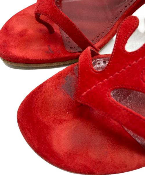 Manolo Blahnik（マノロブラニク）Manolo Blahnik (マノロブラニク) Hidrag 50 red suede sandals /  レッド サイズ:SIZE 38の古着・服飾アイテム