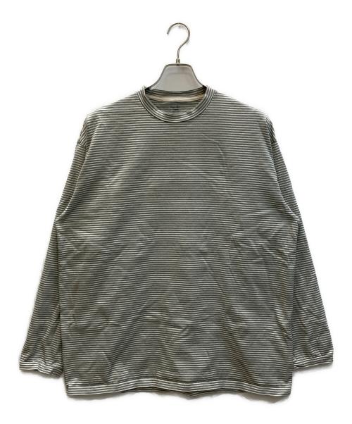 STEVEN ALAN（スティーブンアラン）STEVEN ALAN (スティーブンアラン) オーガニックコットン ボーダー ロングスリーブ Tシャツ グリーン サイズ:SIZE XLの古着・服飾アイテム