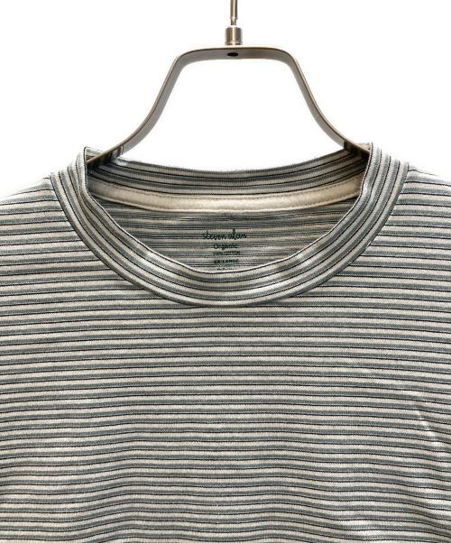 STEVEN ALAN（スティーブンアラン）STEVEN ALAN (スティーブンアラン) オーガニックコットン ボーダー ロングスリーブ Tシャツ グリーン サイズ:SIZE XLの古着・服飾アイテム