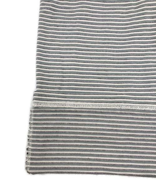 STEVEN ALAN（スティーブンアラン）STEVEN ALAN (スティーブンアラン) オーガニックコットン ボーダー ロングスリーブ Tシャツ グリーン サイズ:SIZE XLの古着・服飾アイテム