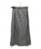 O'NEIL OF DUBLINオニールオブダブリン）の古着「リネン ロングラップスカート」｜グレー