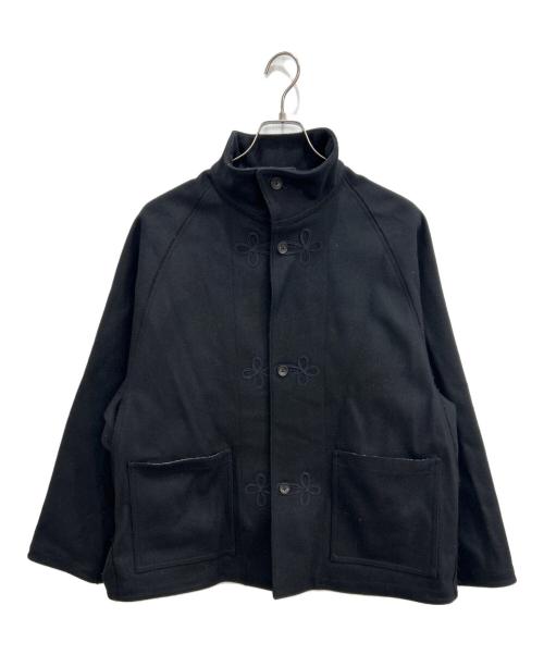 HAVERSACK（ハバーサック）HAVERSACK (ハバーサック) ウールスタンドカラーラグランジャケット ブラック サイズ:Mの古着・服飾アイテム