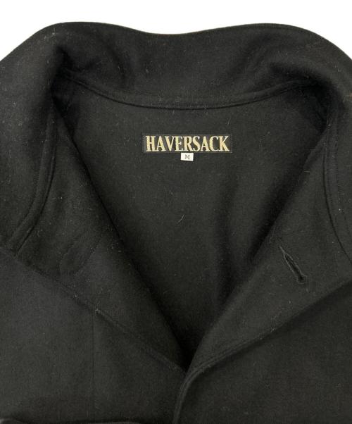 HAVERSACK（ハバーサック）HAVERSACK (ハバーサック) ウールスタンドカラーラグランジャケット ブラック サイズ:Mの古着・服飾アイテム