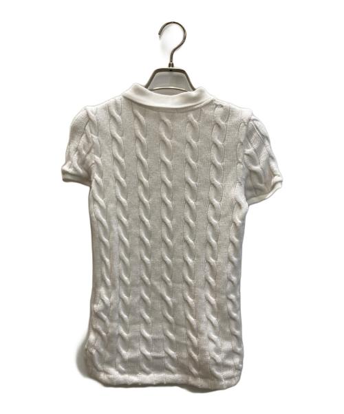 POLO RALPH LAUREN（ポロ・ラルフローレン）POLO RALPH LAUREN (ポロ・ラルフローレン) ケーブルニットポロシャツ ホワイト サイズ:XSの古着・服飾アイテム