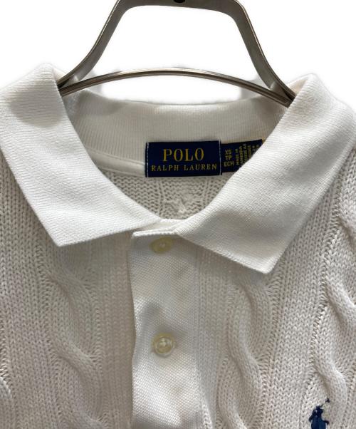 POLO RALPH LAUREN（ポロ・ラルフローレン）POLO RALPH LAUREN (ポロ・ラルフローレン) ケーブルニットポロシャツ ホワイト サイズ:XSの古着・服飾アイテム