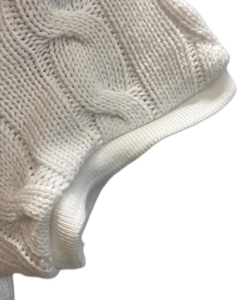 POLO RALPH LAUREN（ポロ・ラルフローレン）POLO RALPH LAUREN (ポロ・ラルフローレン) ケーブルニットポロシャツ ホワイト サイズ:XSの古着・服飾アイテム