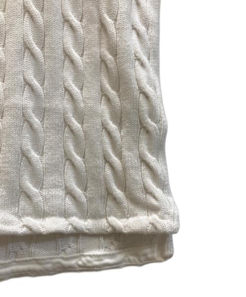 POLO RALPH LAUREN（ポロ・ラルフローレン）POLO RALPH LAUREN (ポロ・ラルフローレン) ケーブルニットポロシャツ ホワイト サイズ:XSの古着・服飾アイテム