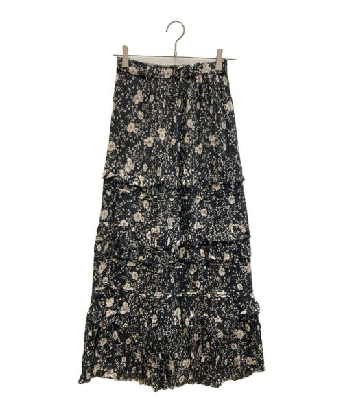 ISABEL ETOILE MARANT（イザベル）ISABEL ETOILE MARANT (イザベル) EIONA レーヨン プリントロングスカート ブラック×ベージュ サイズ:Sの古着・服飾アイテム