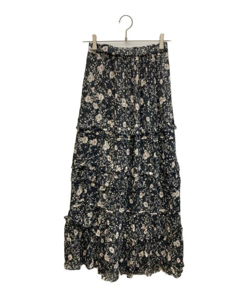 ISABEL ETOILE MARANT（イザベル）ISABEL ETOILE MARANT (イザベル) EIONA レーヨン プリントロングスカート ブラック×ベージュ サイズ:Sの古着・服飾アイテム