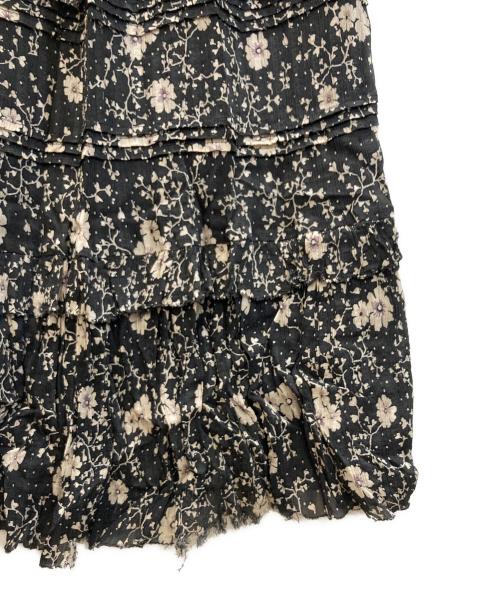 ISABEL ETOILE MARANT（イザベル）ISABEL ETOILE MARANT (イザベル) EIONA レーヨン プリントロングスカート ブラック×ベージュ サイズ:Sの古着・服飾アイテム