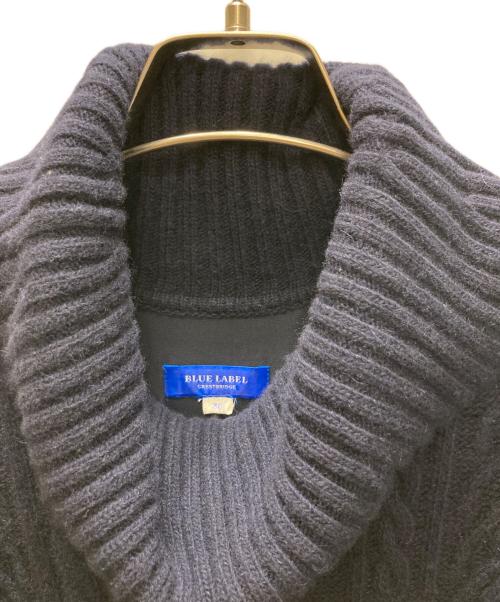 BLUE LABEL CRESTBRIDGE（ブルーレーベルクレストブリッジ）BLUE LABEL CRESTBRIDGE (ブルーレーベルクレストブリッジ) ドッキングニットワンピース ネイビー サイズ:Mの古着・服飾アイテム