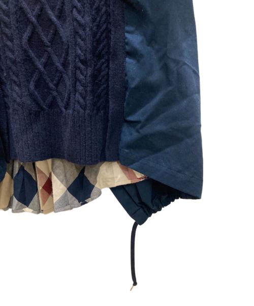 BLUE LABEL CRESTBRIDGE（ブルーレーベルクレストブリッジ）BLUE LABEL CRESTBRIDGE (ブルーレーベルクレストブリッジ) ドッキングニットワンピース ネイビー サイズ:Mの古着・服飾アイテム