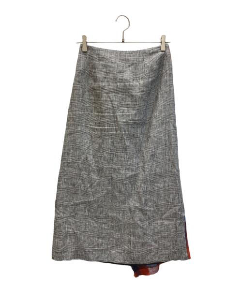 O'NEIL OF DUBLIN（オニールオブダブリン）O'NEIL OF DUBLIN (オニールオブダブリン) ープリーツアシンメトリックパッチワークスカート レッド×ネイビー サイズ:M（US6）の古着・服飾アイテム