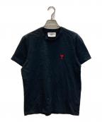 AMI Alexandre Mattiussiアミアレクサンドルマテュッシ）の古着「ハートロゴ刺繍 Tシャツ」｜ブラック