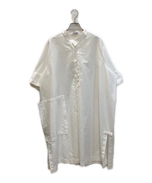 132 5. ISSEY MIYAKE（132 5. イッセイ ミヤケ）132 5. ISSEY MIYAKE (132 5. イッセイ ミヤケ) スタンドカラーシャツワンピース ホワイト サイズ:3の古着・服飾アイテム