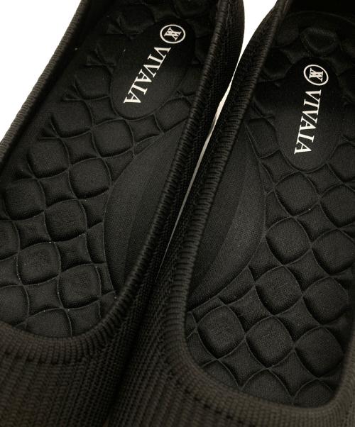 VIVAIA（ビバイア）VIVAIA (ビバイア) スクエアトゥ ニット ヒールパンプス ブラック サイズ:SIZE 36.5の古着・服飾アイテム